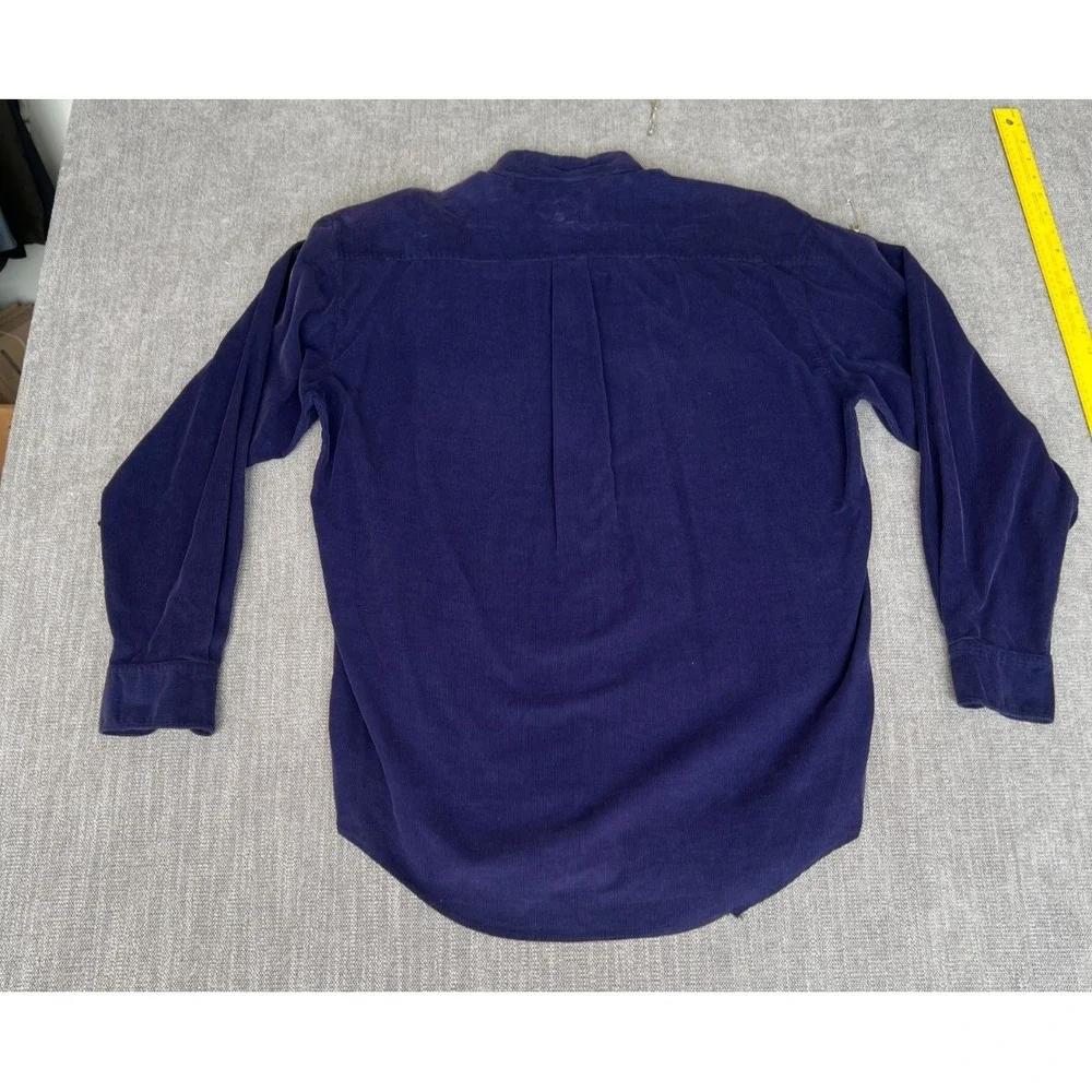 Vintage Banana Republic Corduroy Shirt Mens M Purple Long Sleeve Button Down